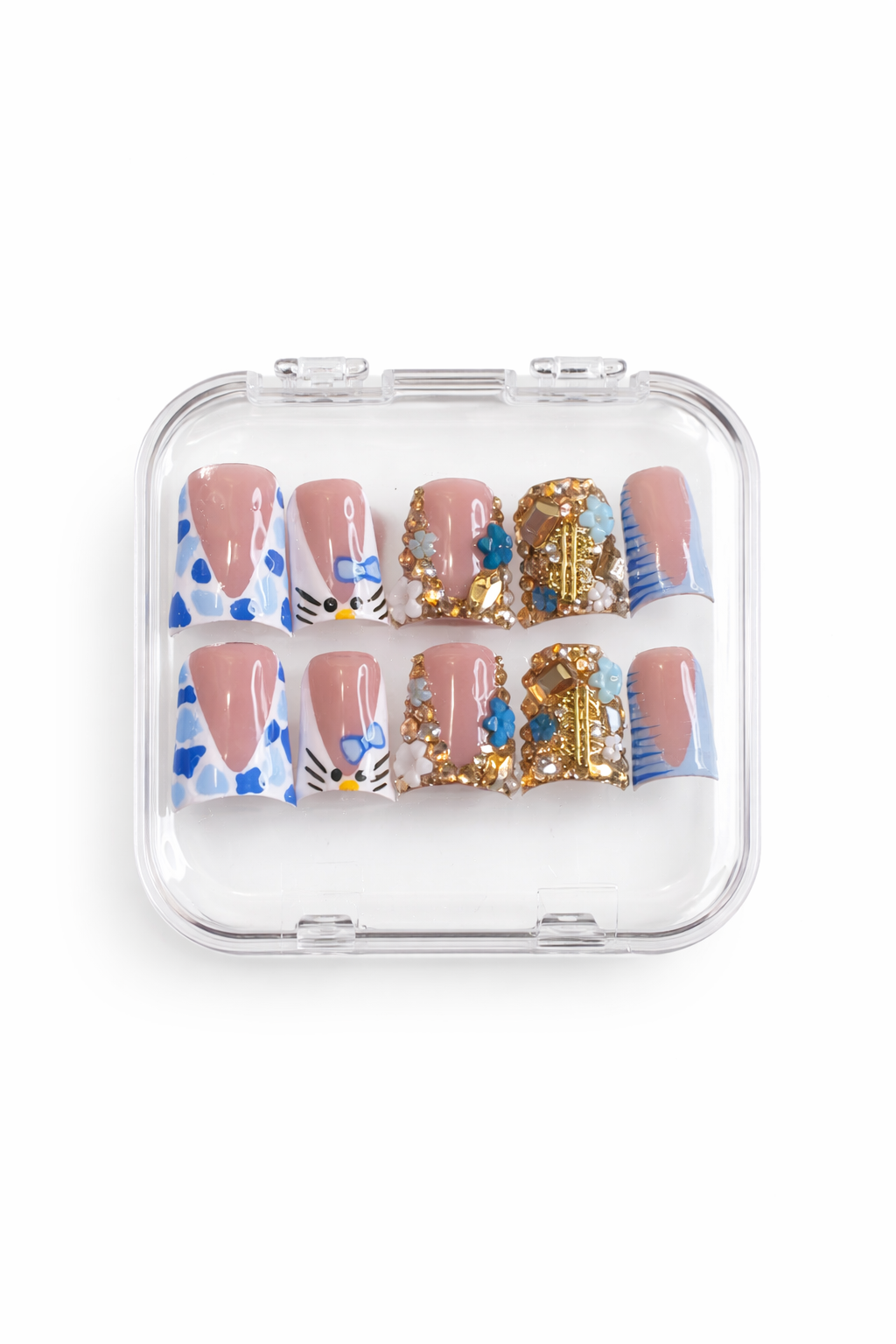 Blue Acrylic Press On Nails