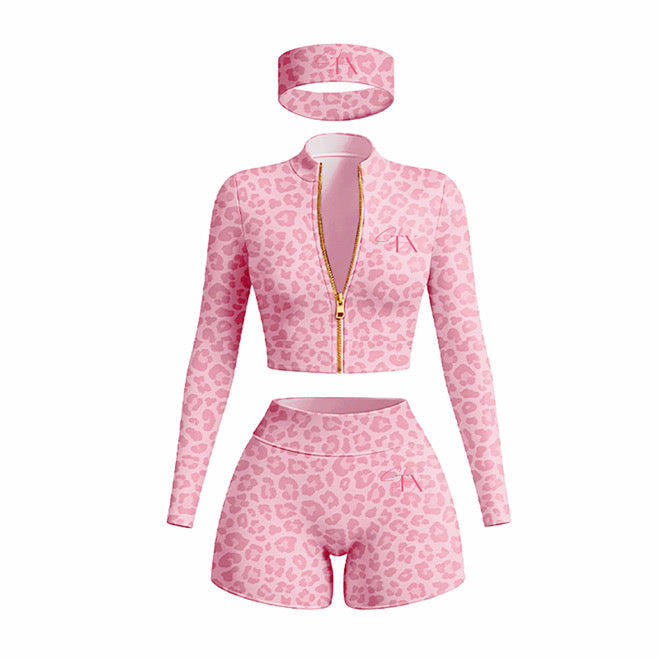 Pink 3-Piece Cheetah Print Set
