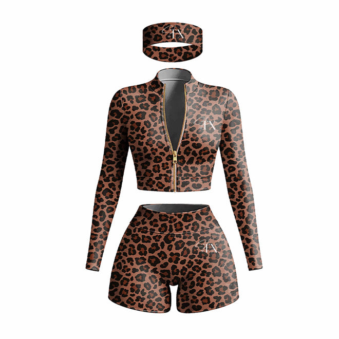 Brown 3-Piece Cheetah Print Set