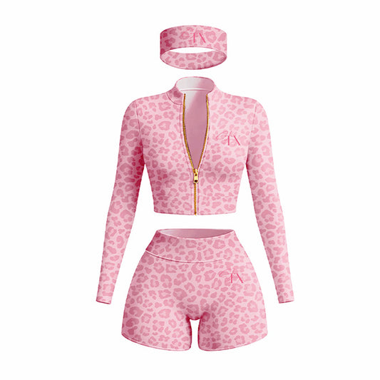 Pink 3-Piece Cheetah Print Set