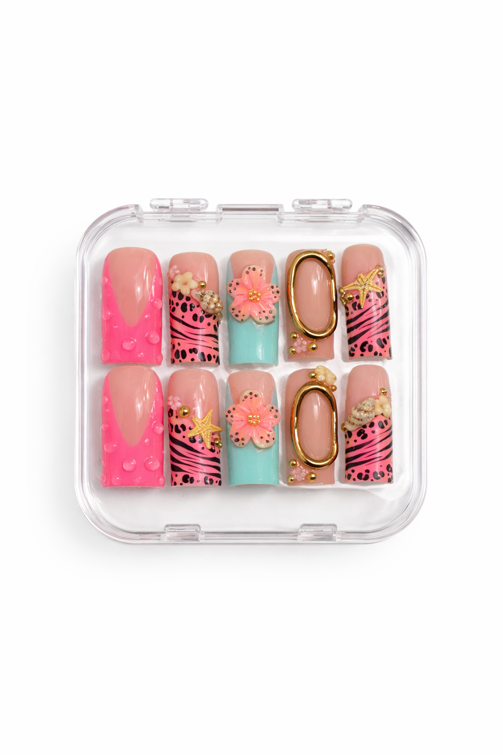 Pink Acrylic Press On Nails